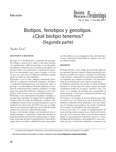 Biotipos, fenotipos y genotipos.
