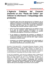 Comunicat de premsa - Agència Catalana del Consum