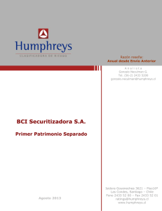 BCI Securitizadora SA - Superintendencia de Valores y Seguros