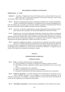 REGLAMENTO GENERAL DE TRÁNSITO ORDENANZA Nº 10.017