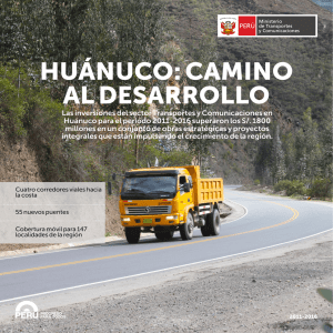 huánuco: camino al desarrollo - Ministerio de Transportes y