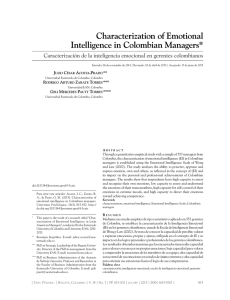 Characterization of Emotional Intelligence in Colombian Managers*