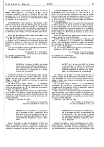 ORDRE de la Conselleria de Governació, de 10 de gener de 1983