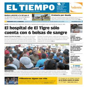 El hospital de El Tigre sólo cuenta con 6 bolsas de sangre