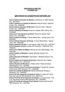 ARCHIVOS ECLESIÁSTICOS ESPAÑOLES