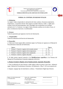 NORMA 10. CONTROL DE SIGNOS VITALES 1. Definición: Los