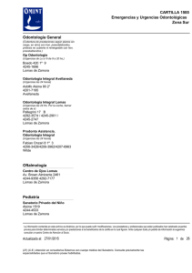 Zona Sur CARTILLA 1500 Emergencias y Urgencias Odontológicas