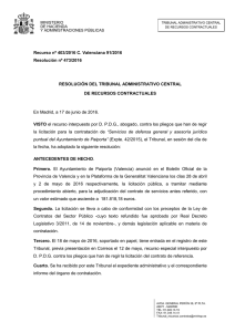 Recurso nº 403/2016 C. Valenciana 91/2016 Resolución nº 473