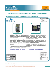 CATÁLOGO DE CALCULADORAS TEXAS INSTRUMENTS