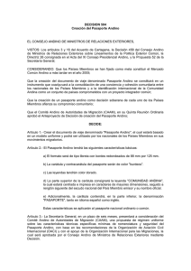 DECISION 504 Creación del Pasaporte Andino EL CONSEJO