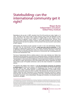 Statebuilding: can the international community get it right?