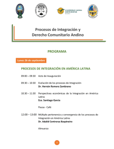 Procesos de Integración y Derecho Comunitario Andino