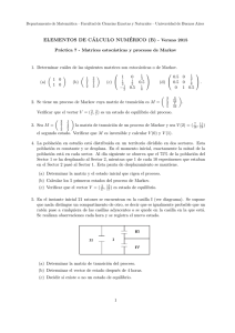 Práctica 7 - Matrices estocásticas y procesos de Markov