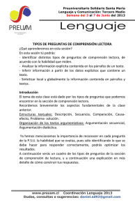 tipos de preguntas de comprensión lectora