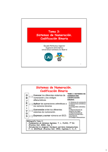 Sistemas de numeración. Codificación binaria