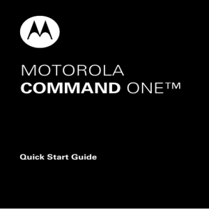English/Spanish/French Command One Quick Start Guide