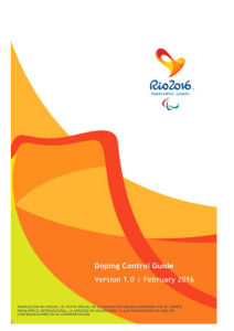 Guía de control de dopaje Juegos Paralímpicos 2016