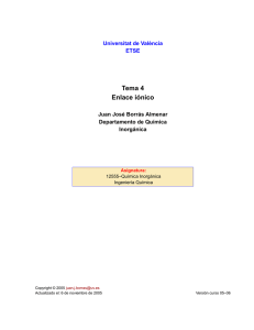 Tema 4 Enlace iónico - Universitat de València