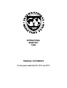 IMF Financial Statements, Quarter Ended April 30, 2014