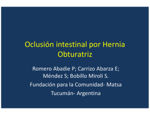 Oclusión intestinal por Hernia Obturatriz
