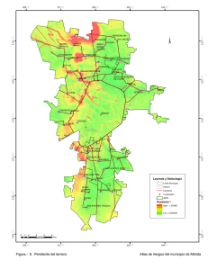 9. Pendiente del terreno Atlas de riesgos del municipio de Mérida