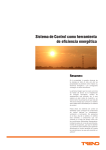 Sistema de Control como herramienta de eficiencia energética