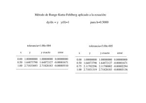 Método de Runge-Kutta-Fehlberg aplicado a la ecuación