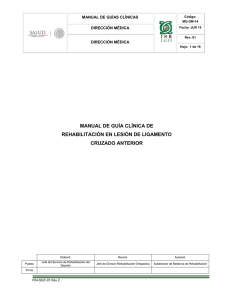 manual de guía clínica de rehabilitación en lesión de ligamento