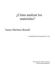 ¿Cómo analizar los materiales?