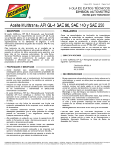 Aceite Multitrans® API GL-4 SAE 90, SAE 140 y SAE 250