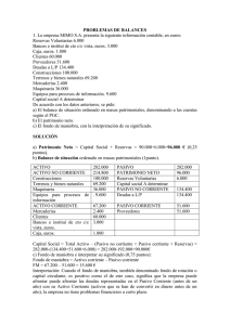 PROBLEMAS DE BALANCES 1. La empresa MIMO S.A. presenta la