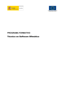 PROGRAMA FORMATIVO Técnico en Software Ofimático