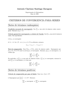 Criterios de convergencia para series de números reales