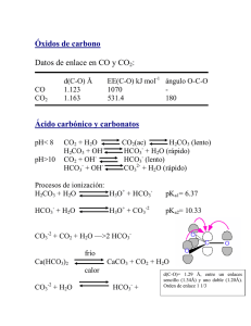 Óxidos de carbono Datos de enlace en CO y CO2: Ácido carbónico