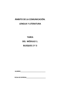 ÁMBITO DE LA COMUNICACIÓN. LENGUA Y LITERATURA TAREA