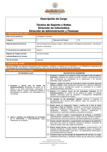 Descripción de Cargo Técnico de Soporte y Redes Dirección de