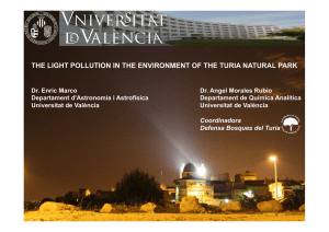 the light pollution in the environment of the turia