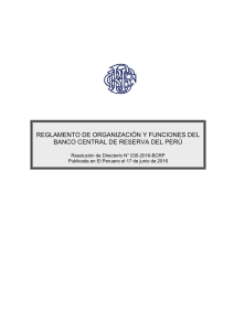 Reglamento de Organización y Funciones del BCRP