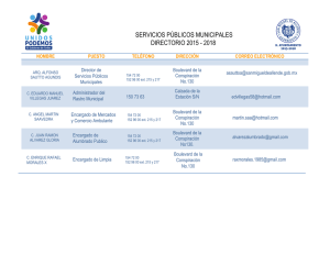 SERVICIOS PÚBLICOS MUNICIPALES DIRECTORIO 2015