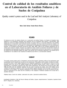 Control de calidad de los resultados analíticos en el Laboratorio de