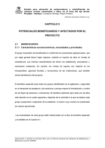 CAPITULO 5 POTENCIALES BENEFICIARIOS Y AFECTADOS POR