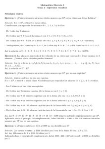 Matemática Discreta I Tema 4 - Ejercicios resueltos Principios