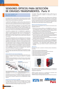 Sensores detectores de botellas PET y VIDRIO