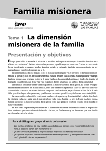 La dimensión misionera de la familia