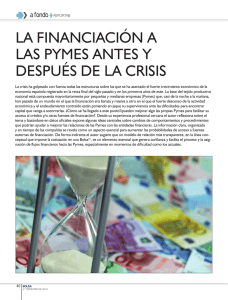 La financiación a las pymes antes y después de la crisis