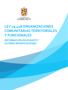 ley 19.418 organizaciones comunitarias territoriales y funcionales