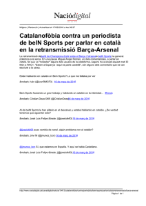 Catalanofòbia contra un periodista de beIN Sports per parlar en