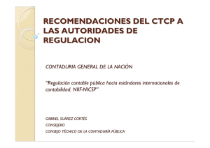 Recomendaciones del CTCP a las autoridades de regulación