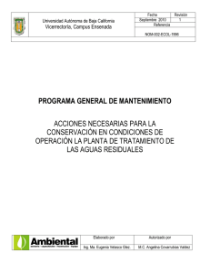 Programa General de Mantenimiento para la conservación en