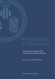 Lliurament de la medalla de la Universitat de València a Max Aub